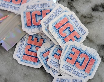 Abolish ICE Stickers – 1.5" Waterproof Vinyl, High-Quality Activist Stickers