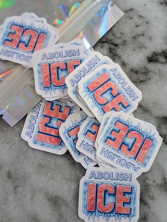Abolish ICE Stickers – 1.5" Waterproof Vinyl, High-Quality Activist Stickers