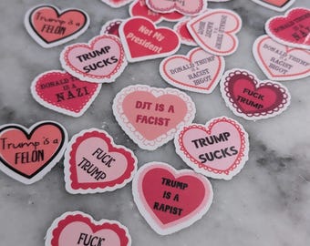 Anti Trump Stickers - 1 Inch Waterproof Vinyl Stickers - Fuck Trump Sticker Pack - Political Protest Stickers - Activist Decals