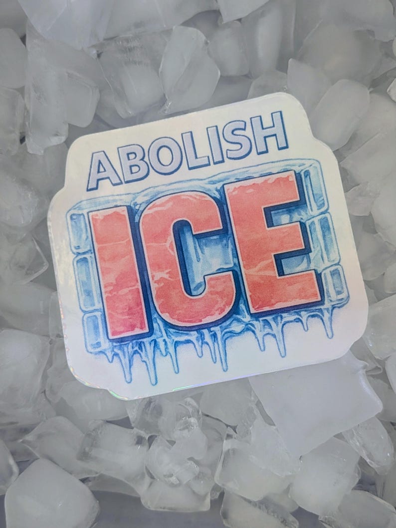 Abolish ICE Stickers – 1.5" Waterproof Vinyl, High-Quality Activist Stickers 1 single 3" decal