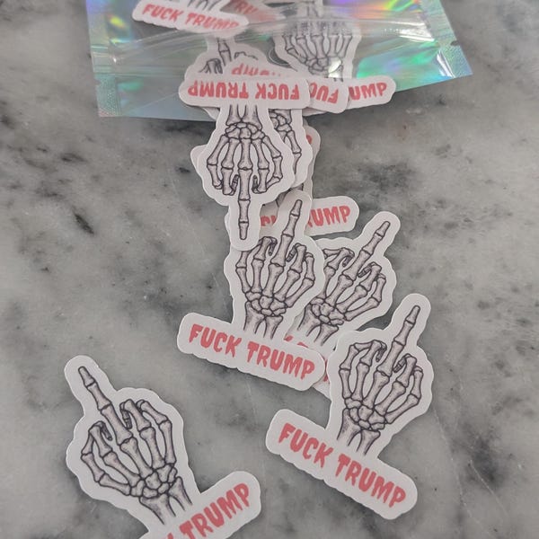 Sticker middelvinger anti-troefskelet – waterdichte vinylsticker (1,5")