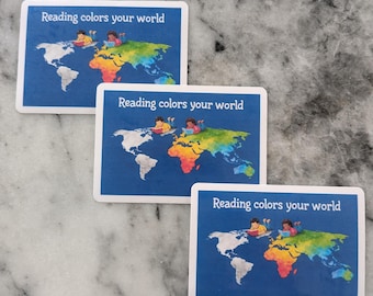 Reading Colors Your World Vinyl Sticker | Teacher Librarian Gift