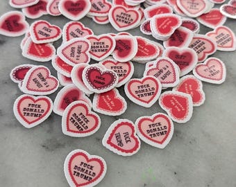 Anti-Trump Heart Stickers – Political Protest Decals, Activist Stickers