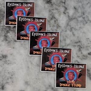 Paquete de pegatinas anti-Trump – Pegatinas parodia de la isla de Epstein – Calcomanías de vinilo impermeables con sátira política, regalo divertido, pegatinas de protesta