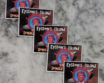 Anti Trump Sticker Pack – Epstein’s Island Parody Stickers – Political Satire Waterproof Vinyl Decals, Funny Gag Gift, Protest Stickers