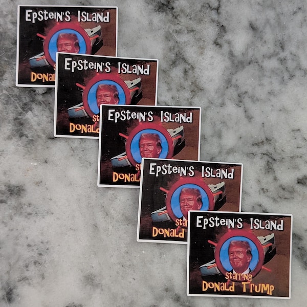 Anti Trump Aufkleber - Epstein's Island Parodie Aufkleber - Politische Satire wasserdichte Vinyl-Aufkleber, lustiges Gag-Geschenk, Protest-Aufkleber