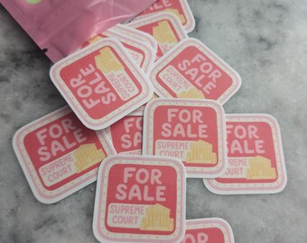 Mini “For Sale: Supreme Court” Stickers – 1" Waterproof Vinyl Political Sticker Pack (Set of 35)