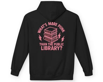 Punk Library Unisex Fleece Hoodie: Softstyle, Ring-Spun Cotton Blend