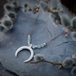 Moonstone Necklace - Moonstone - Crescent Moon - Silver Jewelry - Handmade Necklace - Moon Symbol - Delicate Necklace - For Her