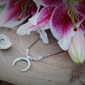 Moonstone Necklace - Moonstone - Crescent Moon - Silver Jewelry - Handmade Necklace - Moon Symbol - Delicate Necklace - For Her
