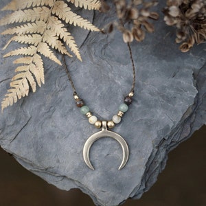 Moon Necklace - Crescent Moon - Brass Jewelry - Handmade Necklace - Moon Symbol - Moon - Delicate Necklace - For Her