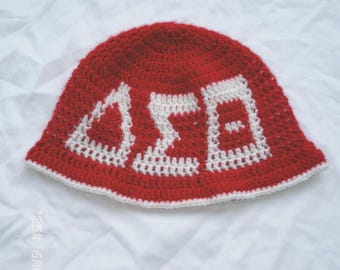 Greek Letter Crochet Bucket Hat