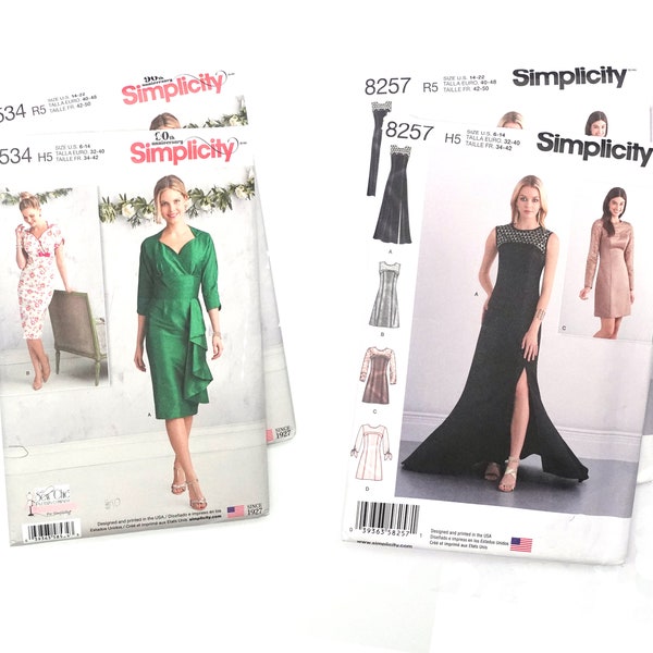 Formal dress patterns | Women's formalwear | Simplicity pattern 8257 & 8534