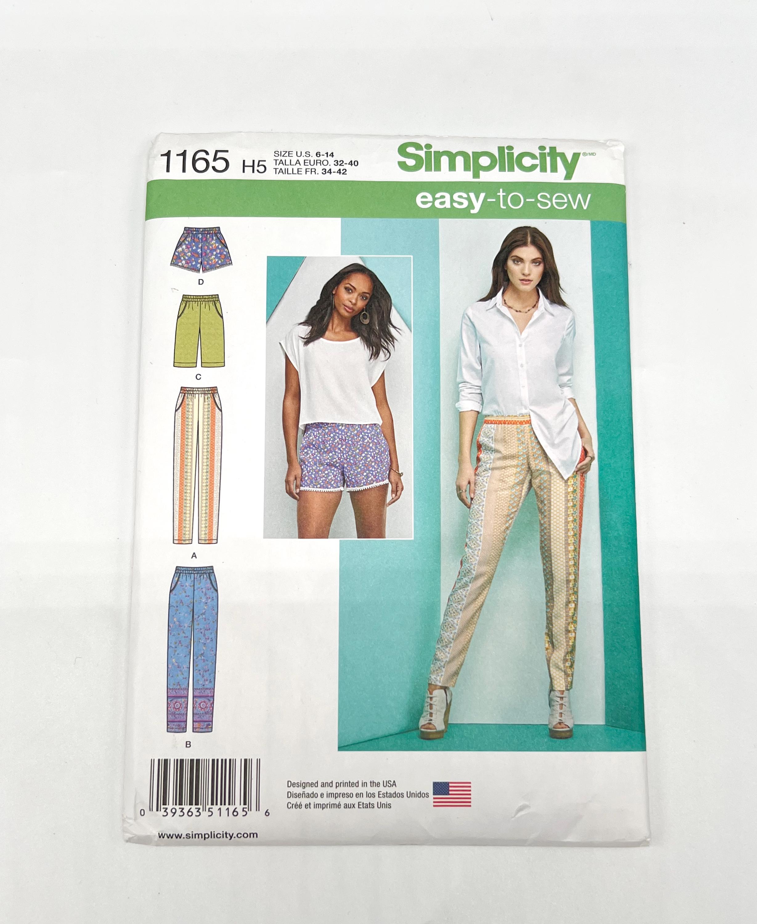 Simplicity Sewing Pattern 1165 | Women's Pants Pattern - Etsy