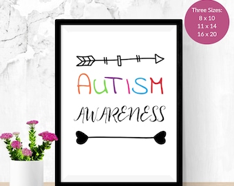 Conciencia del autismo / Descargas de carteles JPEG / Cartel de arte de citas de autismo / Oficina de OT / SPED / Aceptación del autismo / Aspergers