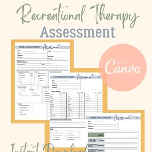 Recreation Therapy Assessment Template – Editable PDF for CTRS & Therapeutic Recreation Professionals
