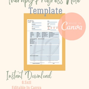 Recreation Therapy Progress Note Template – Editable Canva PDF for CTRS & Therapeutic Recreation Professionals
