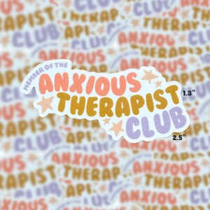 Ängstlicher Therapeut Aufkleber - Lustiger Aufkleber für psychische Gesundheit für Therapeuten, Ratgeber und Anhänger der psychischen Gesundheit