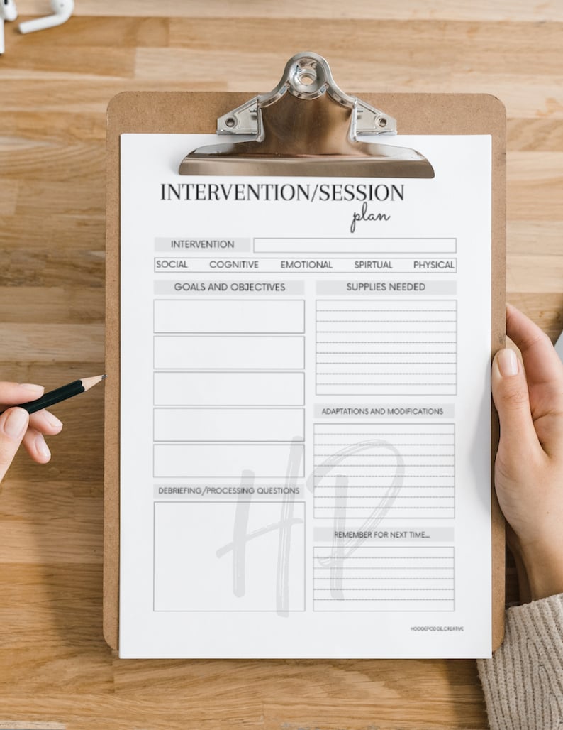 Recreation Therapy Intervention Plan Template (editable PDF) - Etsy
