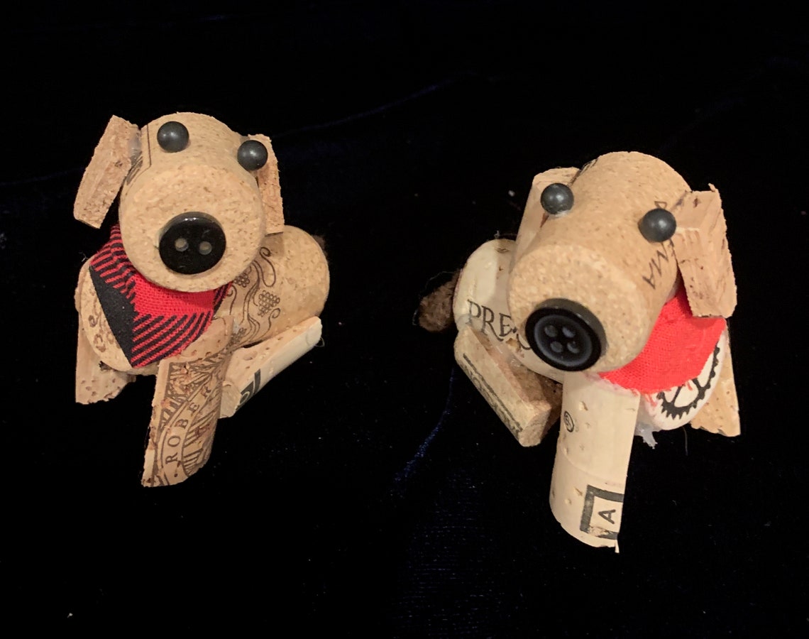 Handcrafted Wine Cork Dog Ornament Etsy