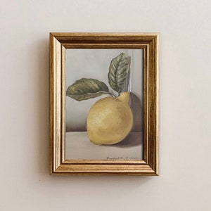 Lemon Art Print | Lemon Oil Painting | Kitchen Art