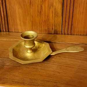 Vintage India Brass Candlestick Holder with Handle