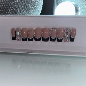 Glamed Up Black French | Press-On Nails