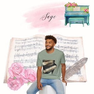 Watercolor Piano T-Shirt: Music Lover Gift