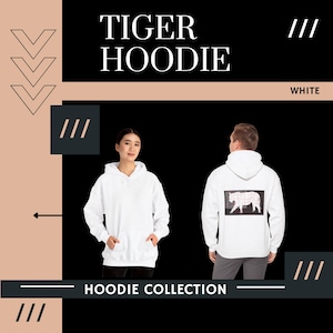 Tiger Unisex Hoodie Sweatshirt, Animal Enthusiast Gift, Customizable Sweatshirt, Personalized Hoodie, Classic Animal Apparel, Tiger