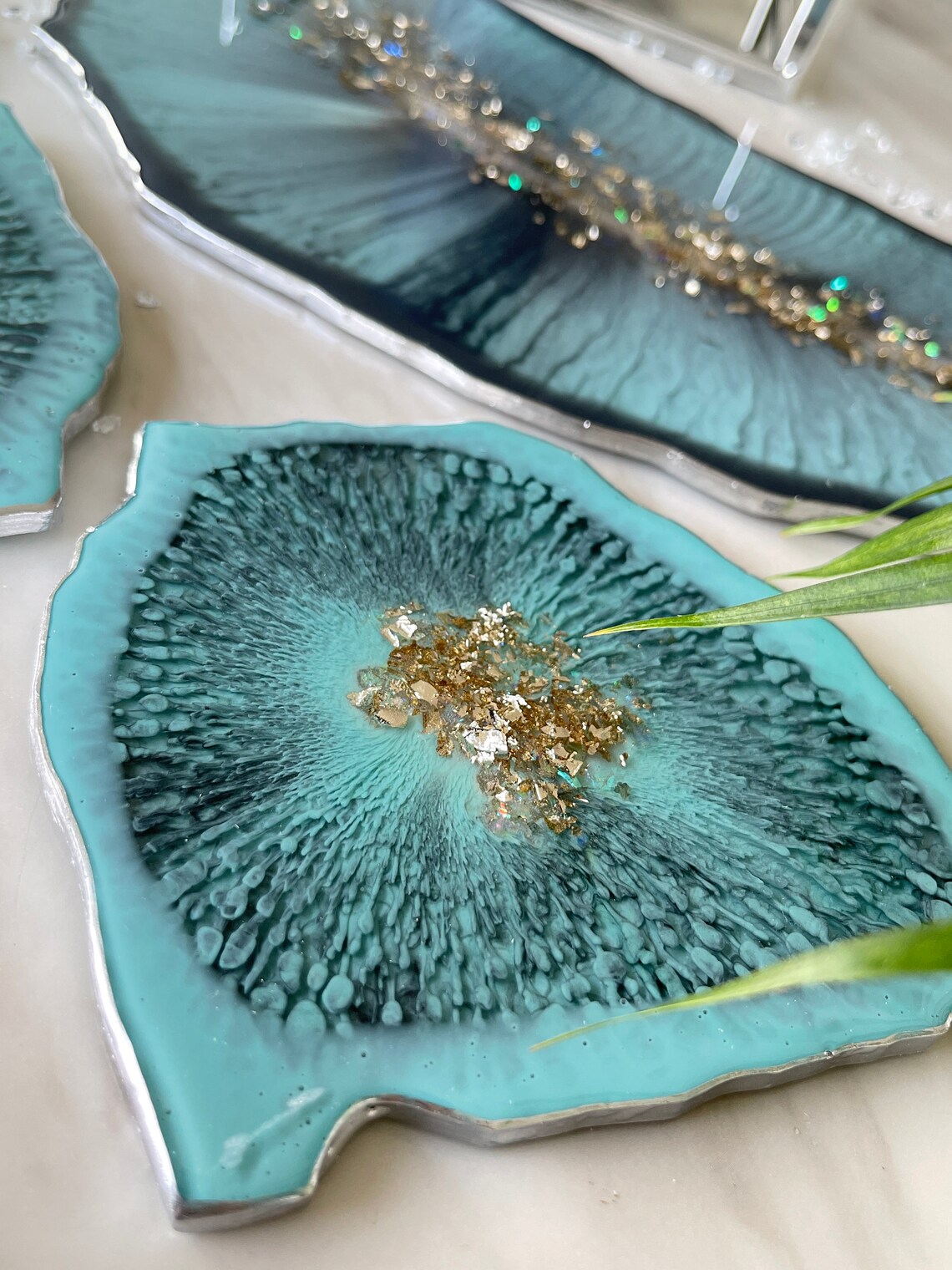 Handmade Resin Coaster Green Coasters Epoxy Onderzetters Etsy UK