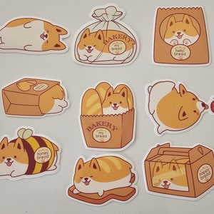Niedliche Kawaii Brot Bäckerei Aufkleber
