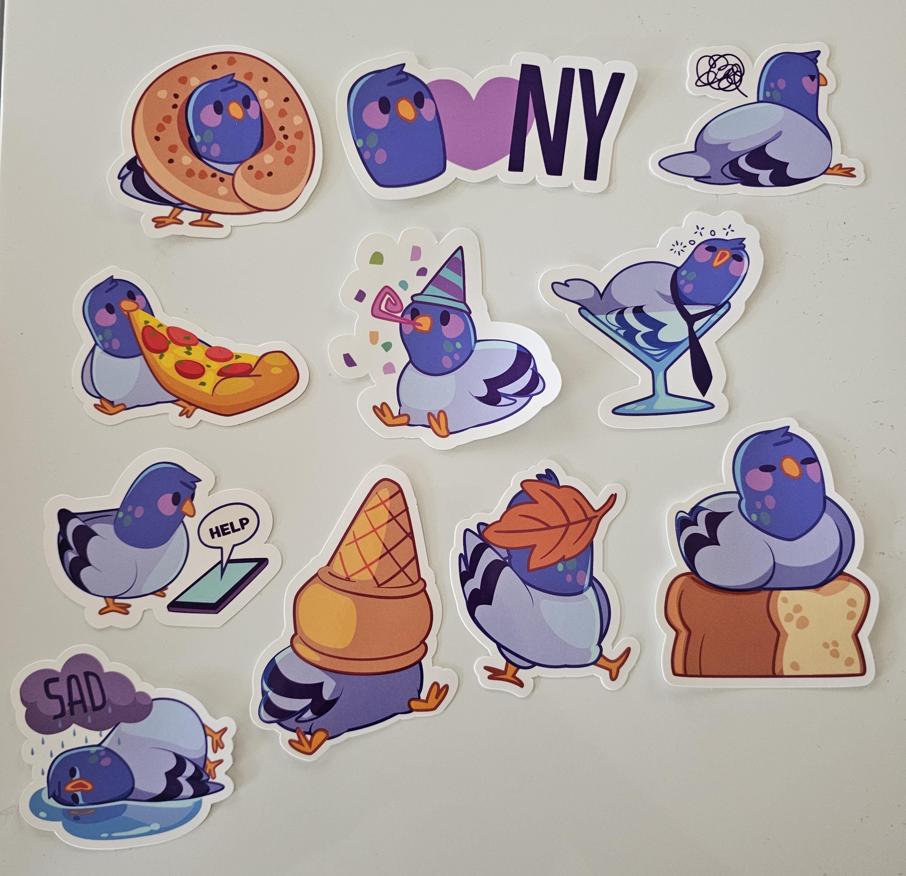 Niedliche Kawaii Tauben Sticker