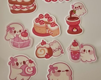 Cute Kawaii Dessert Ghosts Stickers