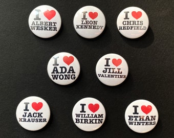 I Heart Resident Evil Handmade 25mm Single Badge | Fanmade