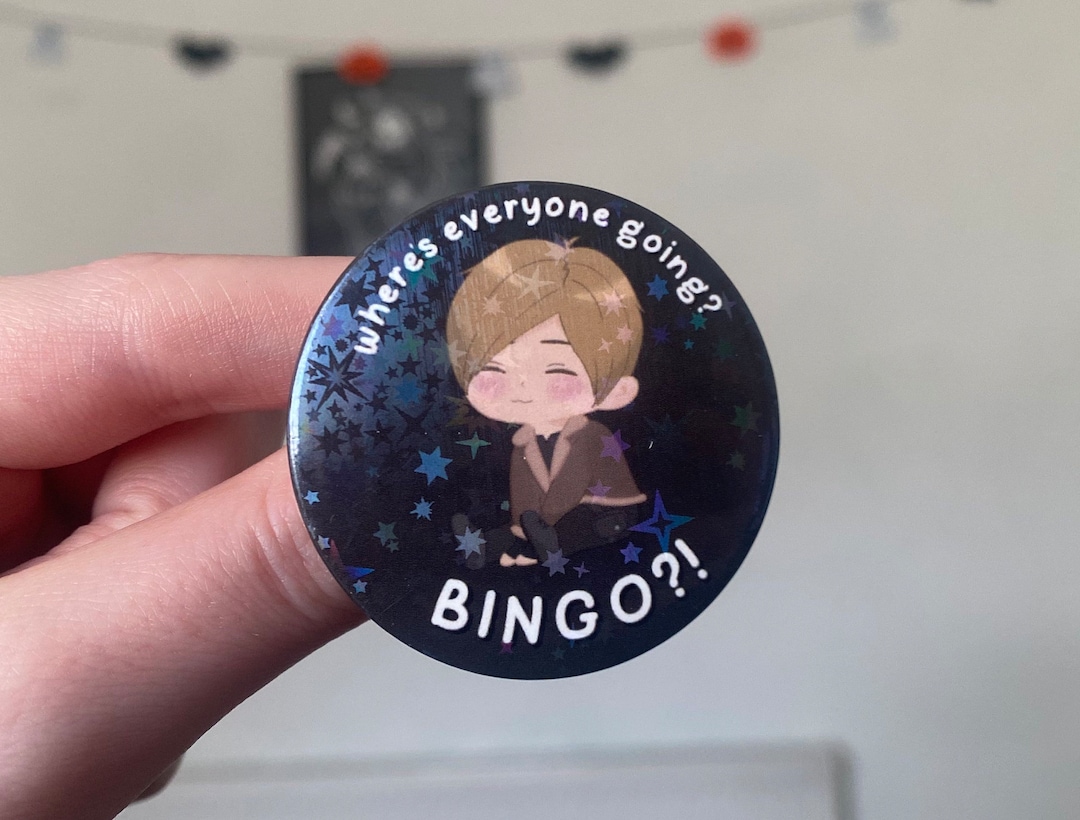 Leon Kennedy Resident Evil 4 where's Everyone Going, Bingo 44mm Badge
