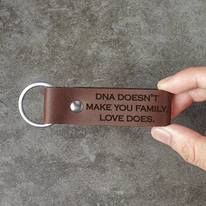 Keychain for Stepson, Christmas Gift for Bonus Son, Gift for Adoptive Son, Personalized Leather Keychain, Gift from Mom