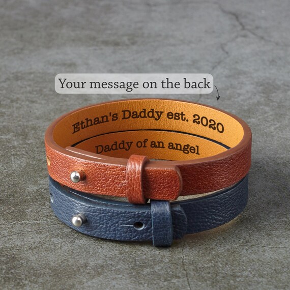 Father s Day Gift Bracelet for Dad Leather Bracelet Men Dad