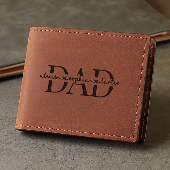 Dad Wallet With Kid Names Fathers Day Gift Personalized | Etsy