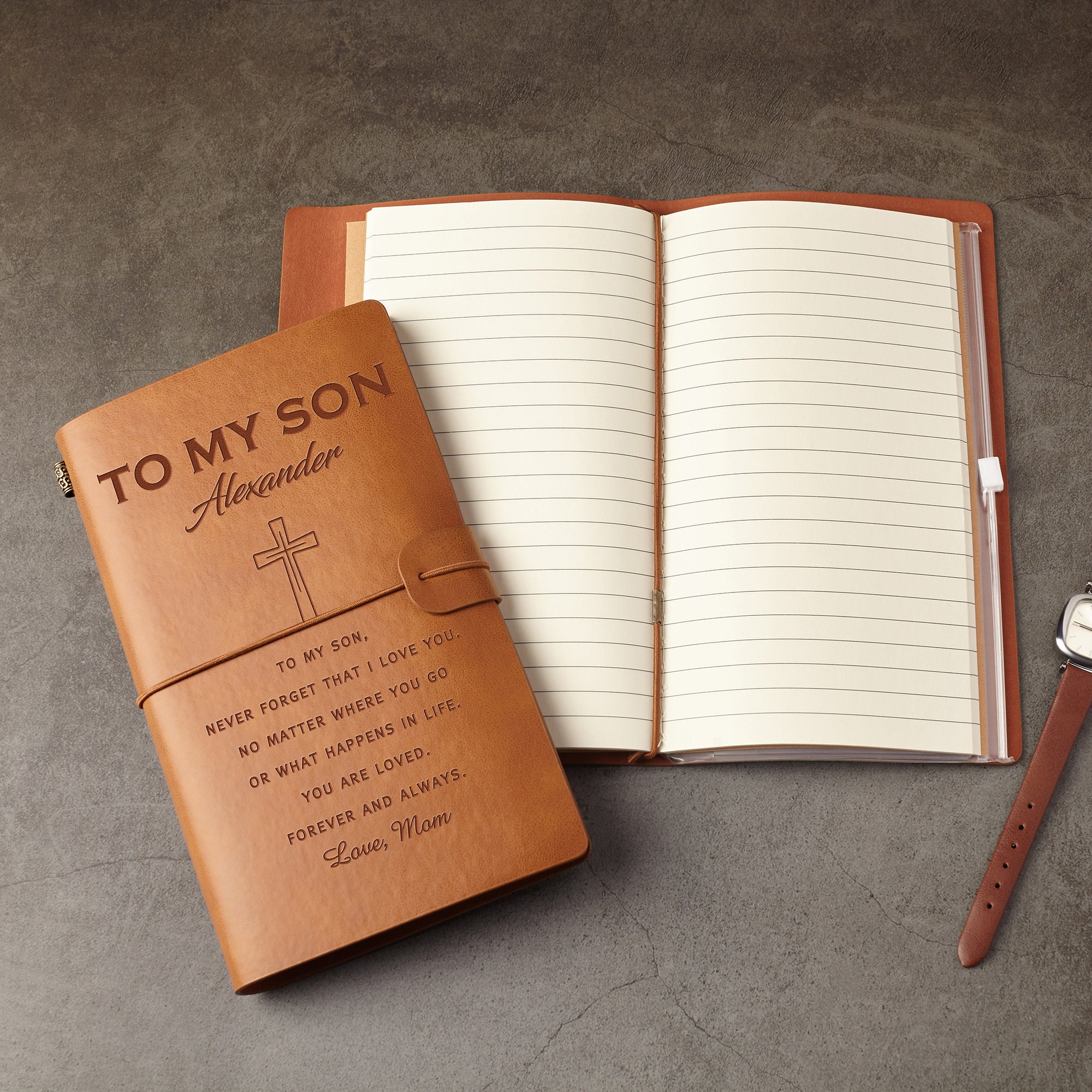 Leather Journal for Son, Christmas Gift for Son from Mom, Personalized Notebook, To My Son Journal, Gift from Dad, Diary for Boys