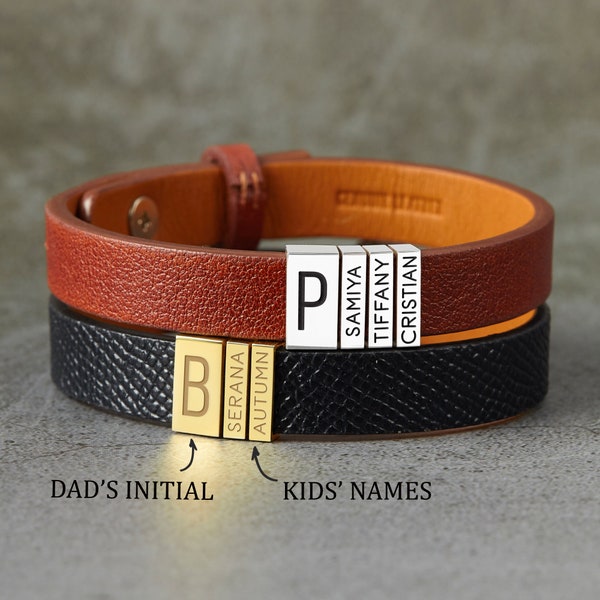 Dad Bracelet With Kids Names Etsy