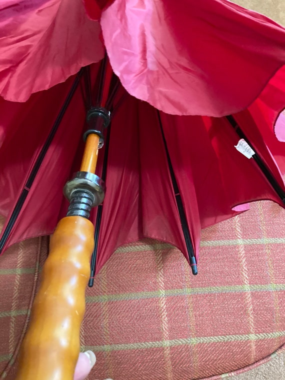 Vintage London Fog umbrella/red umbrella Gem