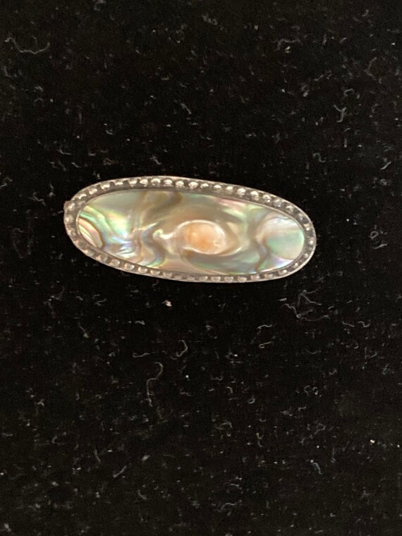 Vintage Abalone blister pearl brooch. Sterling sil