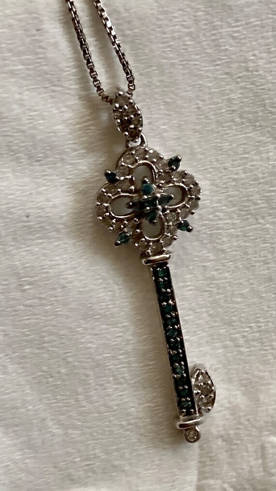 Sapphire key necklace Clearance