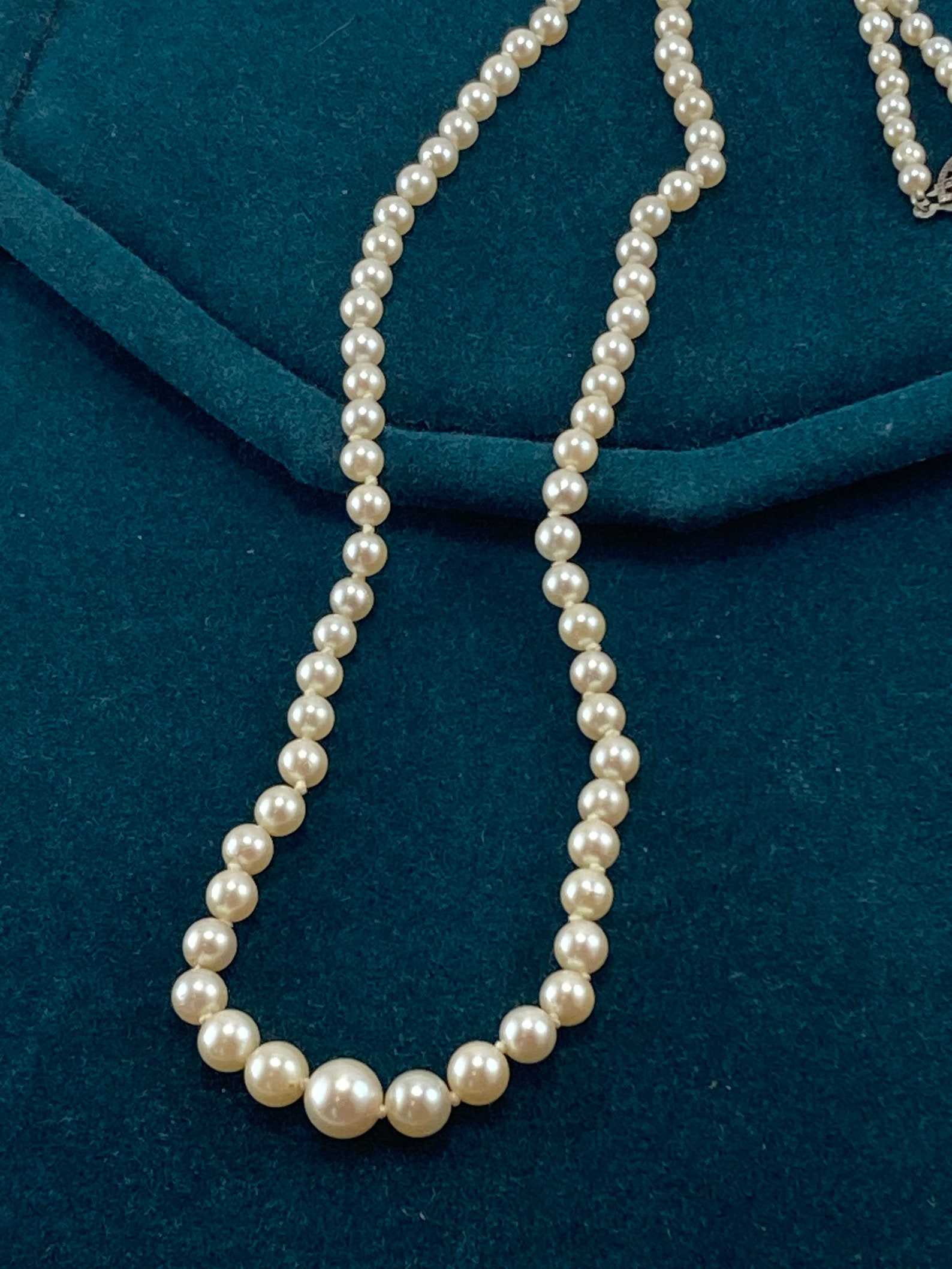 Midlate 1900s Pearl Necklace/ Graduated Cultured Pearl Necklace