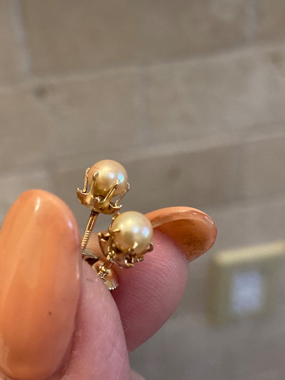 Victorian 10k pearl earrings