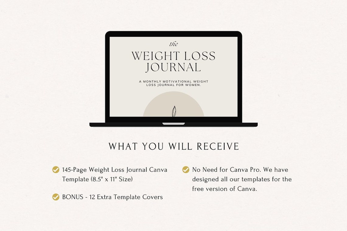 Weight Loss Tracker Canva Template - Wellness Fitness Planner - Mental ...