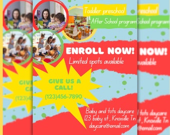 Bearbeitbare Werbung für die Kinderpflege - Vorschulvorlage - Lernzentrum Geschäft - Nachhilfe-Flyer - Nachschulprogramm - STEM-Veranstaltung