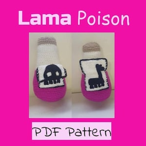 Lama Llama Poison bottle crochet pattern