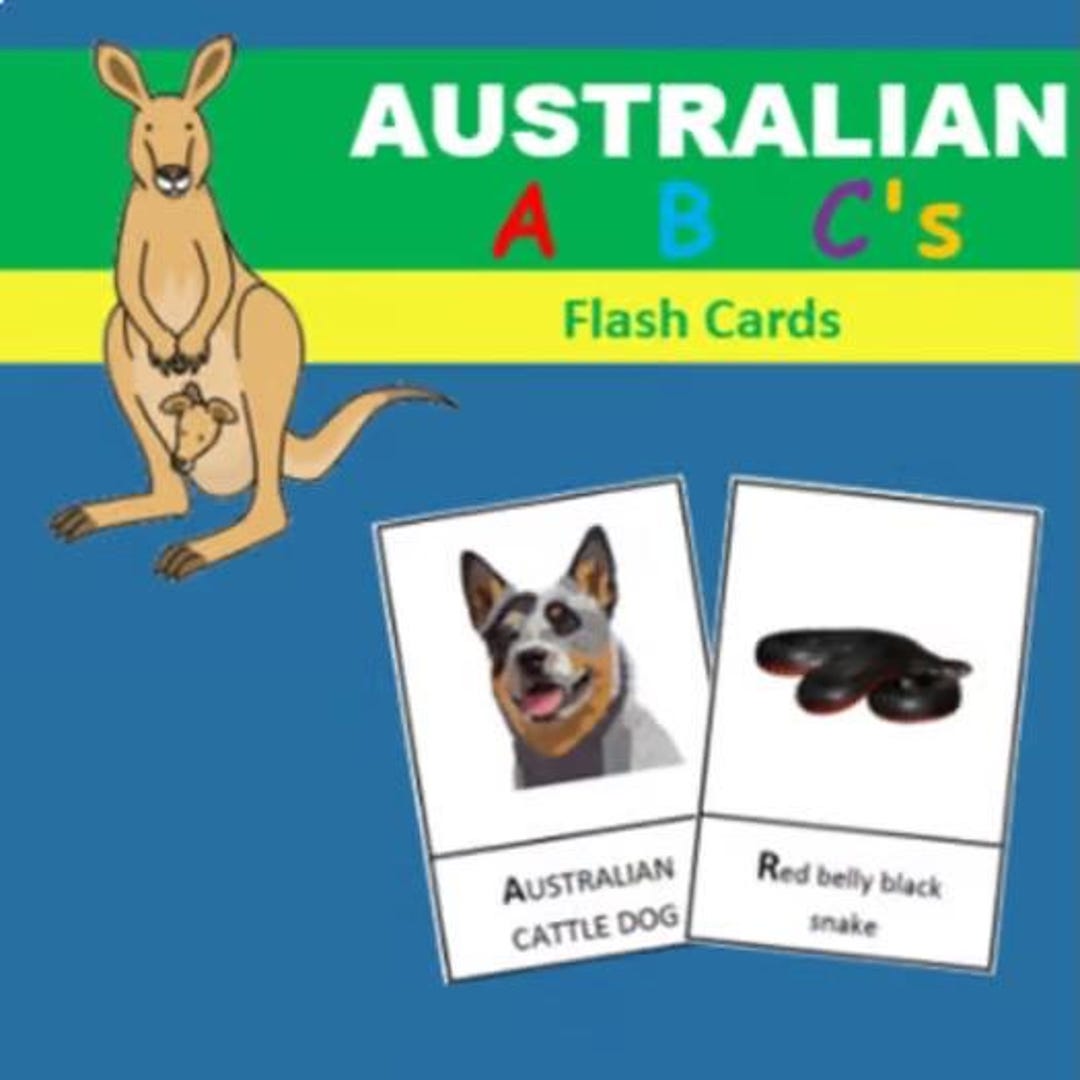 Australian Alphabet Flash Cards - Etsy
