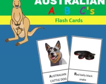 Tarjetas didácticas del alfabeto australiano